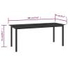 Stylish Black Garden Table - 190x90 cm Aluminium & Glass