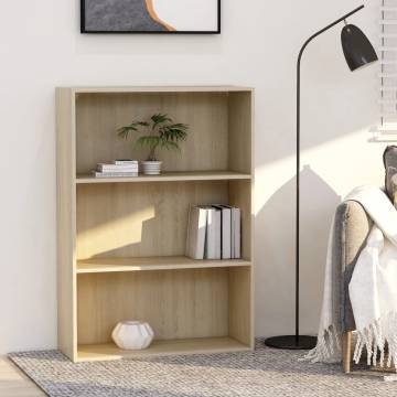 3-Tier Book Cabinet Sonoma Oak - Modern & Stylish Design