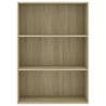 3-Tier Book Cabinet Sonoma Oak - Modern & Stylish Design