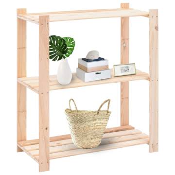 3-Tier Solid Pinewood Storage Racks - Durable & Stylish