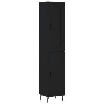 Elegant Highboard Black 34.5x34x180 cm | Hipomarket UK