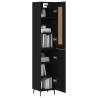 Elegant Highboard Black 34.5x34x180 cm | Hipomarket UK