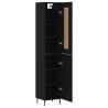 Elegant Highboard Black 34.5x34x180 cm | Hipomarket UK