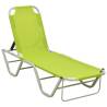 Comfortable Green Sun Lounger - Aluminium & Textilene | Hipo Market