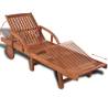 Sun Lounger Solid Acacia Wood - Stylish & Durable Outdoor Seating