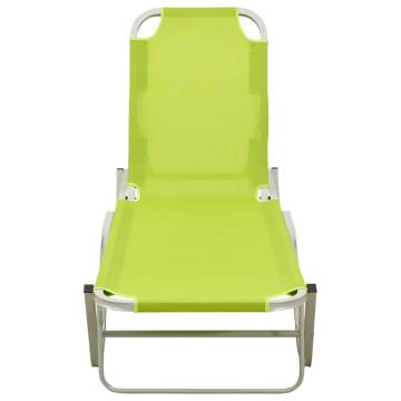 Comfortable Green Sun Lounger - Aluminium & Textilene | Hipo Market