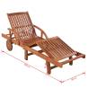 Sun Lounger Solid Acacia Wood - Stylish & Durable Outdoor Seating