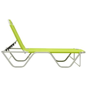 Comfortable Green Sun Lounger - Aluminium & Textilene | Hipo Market