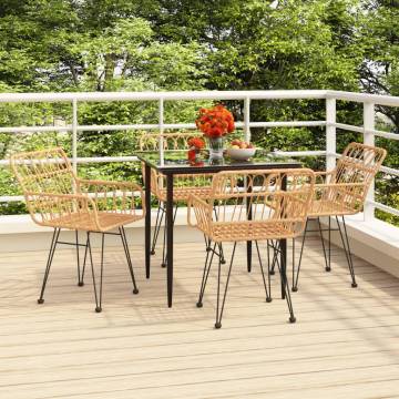 5 Piece Garden Dining Set - Stylish Poly Rattan for Outdoor Spaces