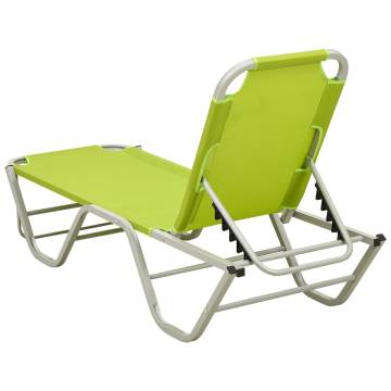 Comfortable Green Sun Lounger - Aluminium & Textilene | Hipo Market