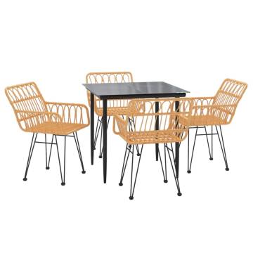 5 Piece Garden Dining Set - Stylish Poly Rattan for Outdoor Spaces