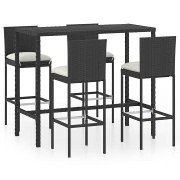 5 Piece Garden Bar Set with Cushions - Stylish Outdoor Furniture