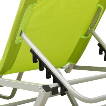 Comfortable Green Sun Lounger - Aluminium & Textilene | Hipo Market