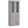 Stylish Highboard Grey Sonoma | 69.5x34x180 cm | Hipomarket