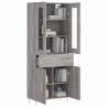 Stylish Highboard Grey Sonoma | 69.5x34x180 cm | Hipomarket