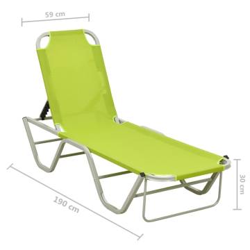 Comfortable Green Sun Lounger - Aluminium & Textilene | Hipo Market