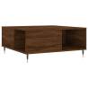 Elegant Brown Oak Coffee Table - 80x80 cm Engineered Wood