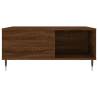 Elegant Brown Oak Coffee Table - 80x80 cm Engineered Wood