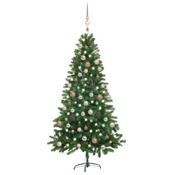 Pre-lit 180cm Artificial Christmas Tree with Ball Set