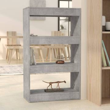 Concrete Grey Book Cabinet & Room Divider - 60x30x103 cm