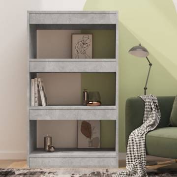 Concrete Grey Book Cabinet & Room Divider - 60x30x103 cm