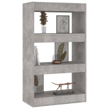 Concrete Grey Book Cabinet & Room Divider - 60x30x103 cm