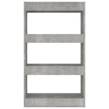 Concrete Grey Book Cabinet & Room Divider - 60x30x103 cm