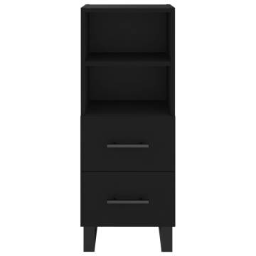 Elegant Highboard in Black - 34.5x34x180 cm | Hipo Market