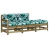 3 Piece Garden Lounge Set with Cushions - Pine Wood Comfort