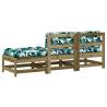 3 Piece Garden Lounge Set with Cushions - Pine Wood Comfort