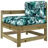 3 Piece Garden Lounge Set with Cushions - Pine Wood Comfort