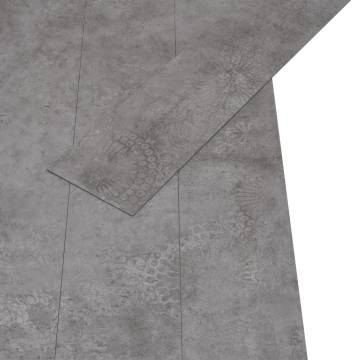 Concrete Grey PVC Flooring Planks - Self-Adhesive 5.02 m²