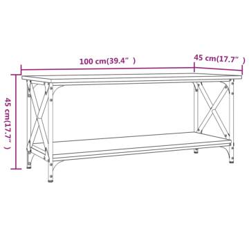 Elegant Black Coffee Table - 100x45x45 cm | HipoMarket