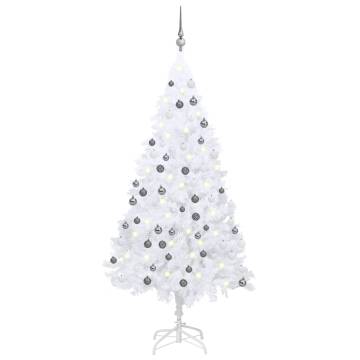 150cm Pre-lit White Christmas Tree with Ball Set | Hipo Market