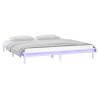 LED Bed Frame White 120x200 cm - Solid Wood & RGB Lights