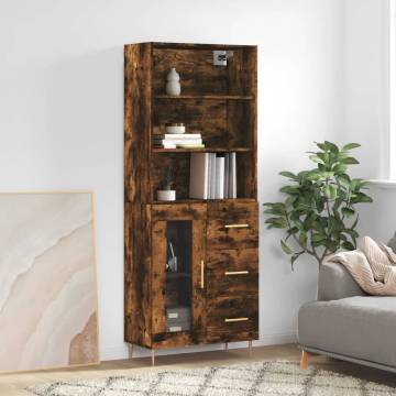 Highboard Smoked Oak 69.5x34x180 cm | Stylish Storage Solution