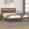 Honey Brown Solid Wood Bed Frame - 120x190 cm Small Double