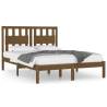 Honey Brown Solid Wood Bed Frame - 120x190 cm Small Double