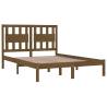 Honey Brown Solid Wood Bed Frame - 120x190 cm Small Double