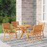 5 Piece Garden Dining Set Solid Wood Acacia Size Ø 85 cm table Number of 4 