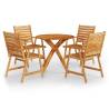 5 Piece Garden Dining Set - Solid Acacia Wood | HipoMarket