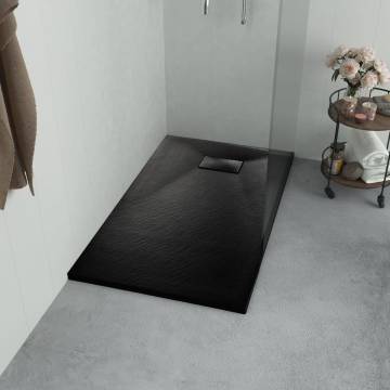 Shower Base Tray SMC Black 120x70 cm - Durable & Stylish