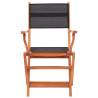 Folding Garden Chairs Set - 2 Pcs Black Eucalyptus Wood