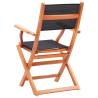 Folding Garden Chairs Set - 2 Pcs Black Eucalyptus Wood