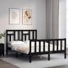 Solid Wood Black Bed Frame with Headboard 120x200 cm - HipoMarket