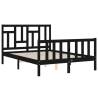 Solid Wood Black Bed Frame with Headboard 120x200 cm - HipoMarket