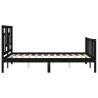 Solid Wood Black Bed Frame with Headboard 120x200 cm - HipoMarket