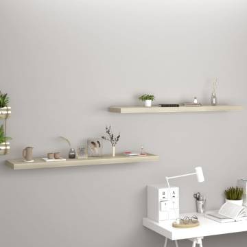 Floating Wall Shelves Set - 2pcs Oak | Stylish Home Decor