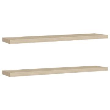 Floating Wall Shelves Set - 2pcs Oak | Stylish Home Decor