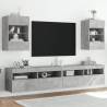 TV Wall Cabinets with LED Lights 2 pcs Concrete Grey 40x30x60.5 cm Colour concrete grey Quantity in Package 2 Width 40 cm 